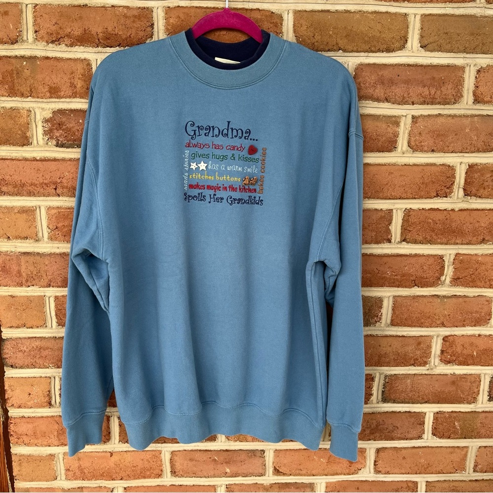 Blue Grandma…Crewneck Sweater. XL